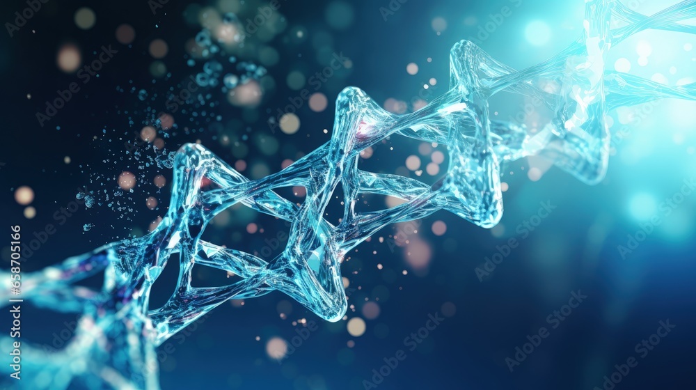 3D render of watery DNA shapes 3D render of watery DNA shapes