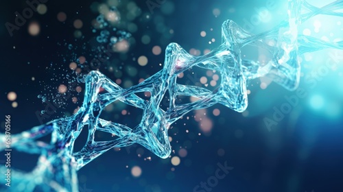 3D render of watery DNA shapes