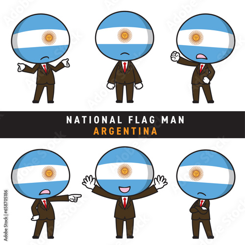 アルゼンチンの国旗を擬人化したキャラクターセット