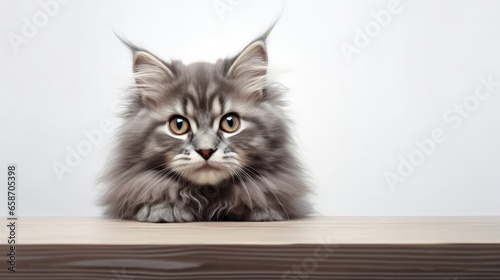 Adorable Maine Coon cat wit...