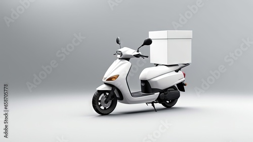Fast delivery motorcycle concept for efficient shipping to homes and offices White background with space for text