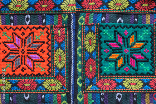 embroidery.Cross stitch pattern ethnic African,Indian pattern.Handmade,bright colors