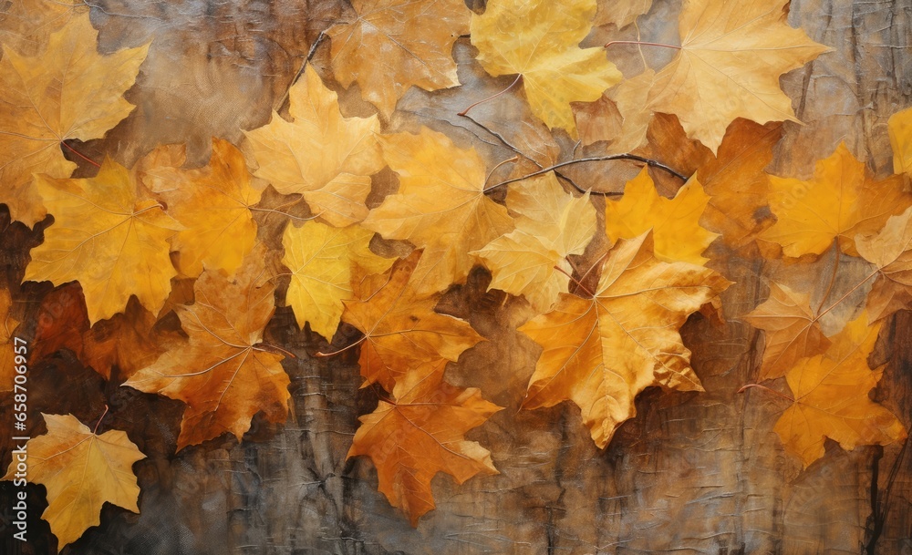 Fototapeta premium A vibrant autumn tree with yellow and brown leaves