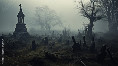 Eerie fog envelops ancient ...