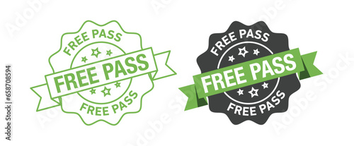 Free pass rounded vector symbol set photo