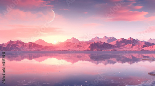 sunrise over the lake