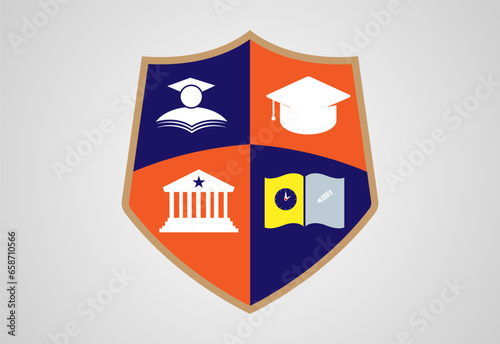 College education book with student cap icon, Congratulations design for graduates Pro Vector