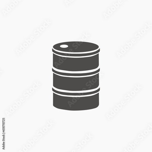 Oil drum container barrel icon vector isolated. barrel oil symbol