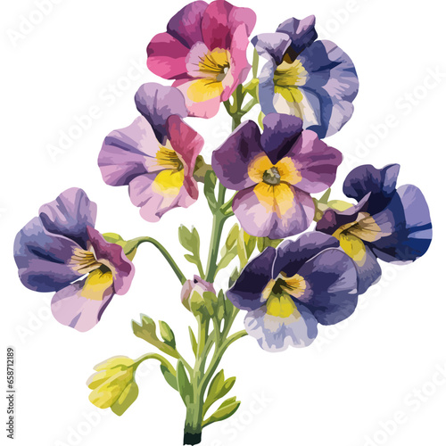 Flower Watercolor element on white background