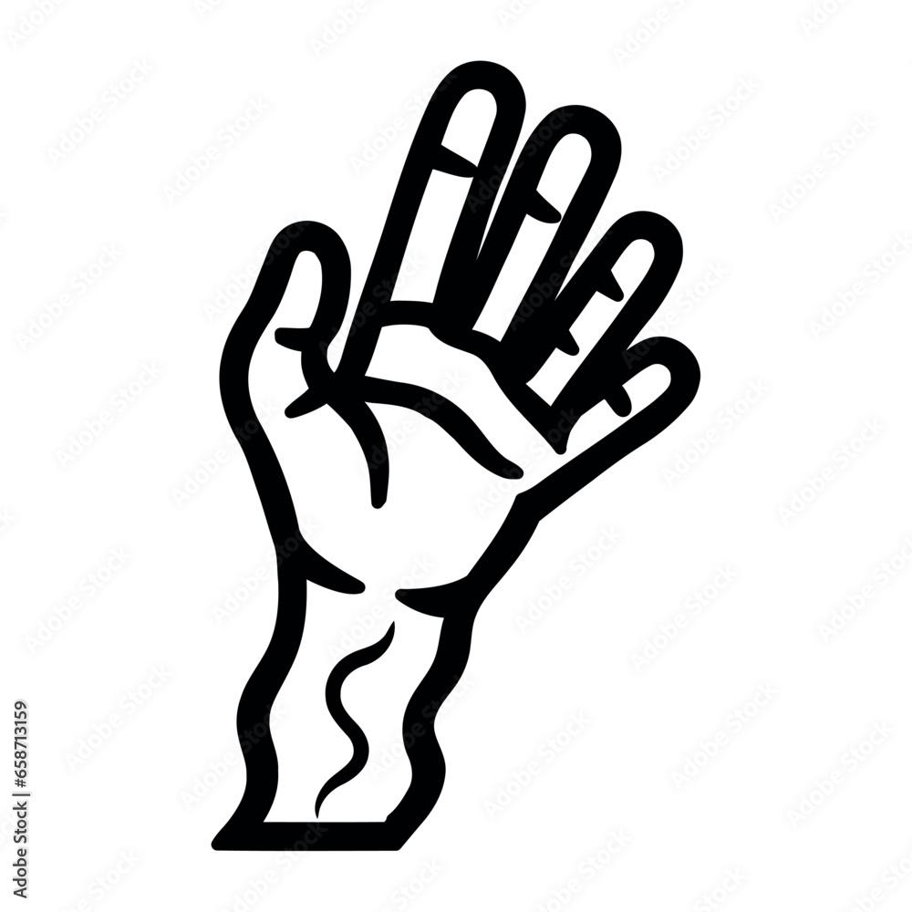 Obraz premium halloween icon zombie hand