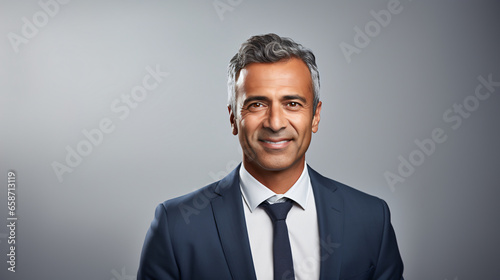 Happy mid aged older business man executive standing on isolated, Smiling 50 year old mature confident professional manager, confident businessman investor looking at camera headshot close up portrait photo
