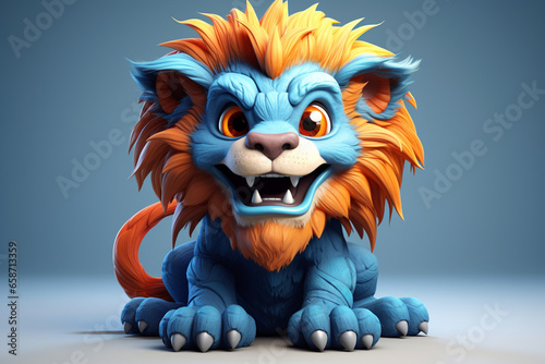 cute cartoon lion monster