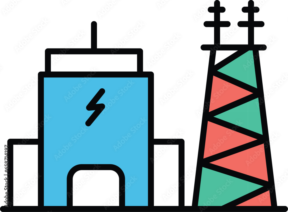 Power station Vector Icon easily modified

