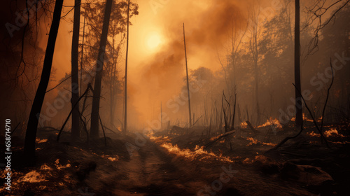 Nature's Wrath, A Blazing Forest in Ruin