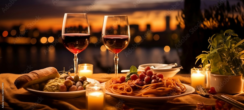 Dinner for two by candlelight. Dinner for two by candlelight.