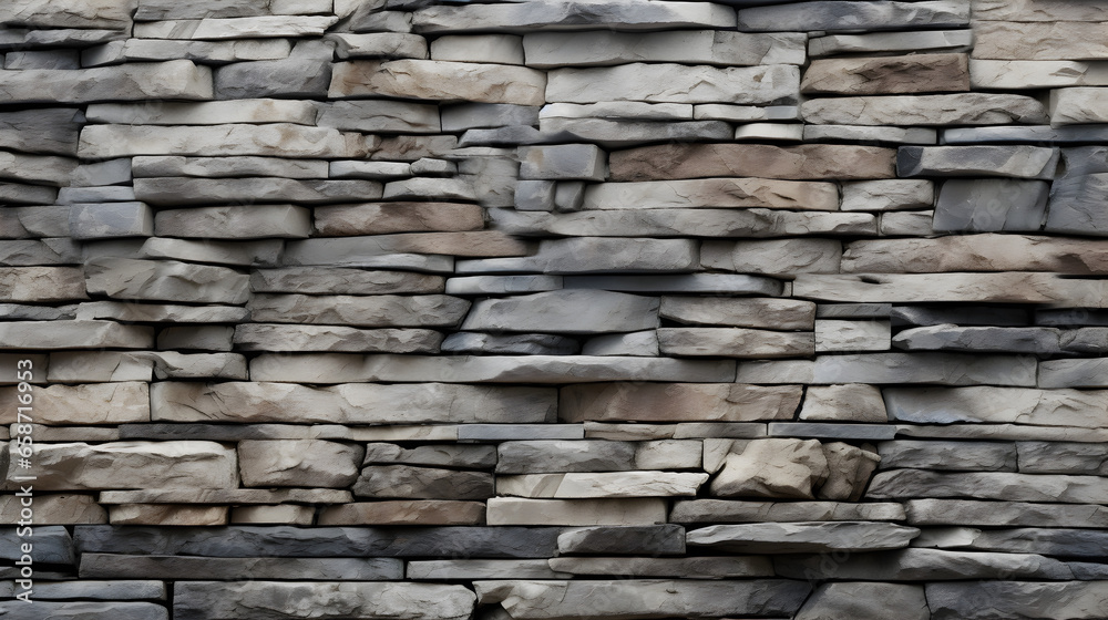 Fototapeta premium Generate an image depicting a detailed rock wall similar to a stacked stone retaining wall.
