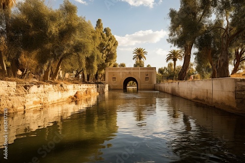 Slika na platnu Holy baptismal site along the Jordan River in Israel