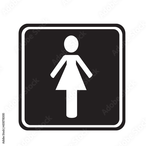 Only women sign vector with black color