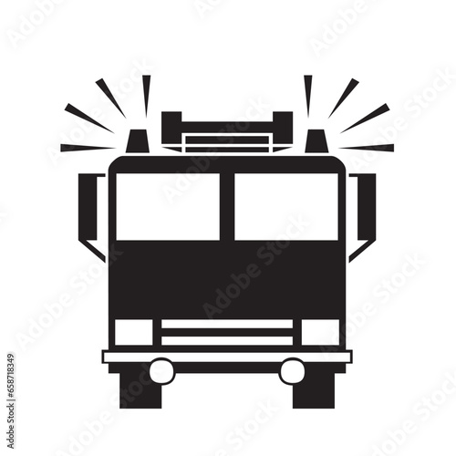 This is an image of Black and White Truck front Side