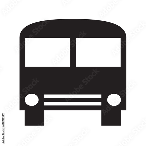 Bus icon - black vector illustration