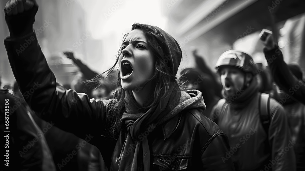 Emotion in Monochrome, A Protester's Cry Emotion in Monochrome, A Protester's Cry