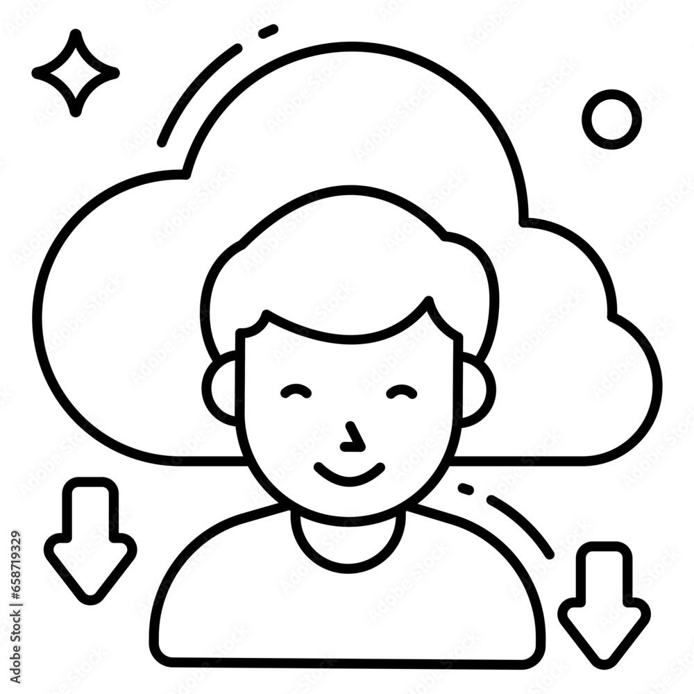 Modern design icon of cloud user Modern design icon of cloud user