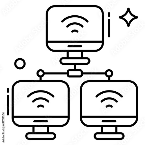 Modern design icon of lan network 