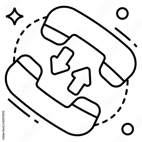 Receivers with two way arrows, concept of call diversion photo