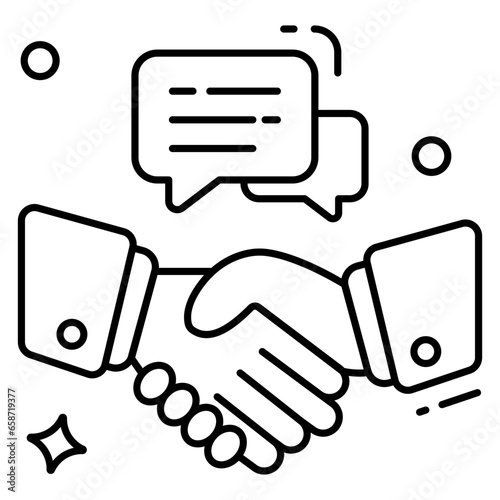 An icon design of business handshake 