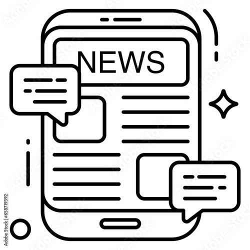 A premium download icon of mobile news