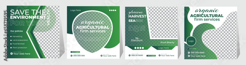 Social Media and Web Banner Templates for Lawn and Gardening Services. Instagram Bundle for Lawn Care and Landscaping