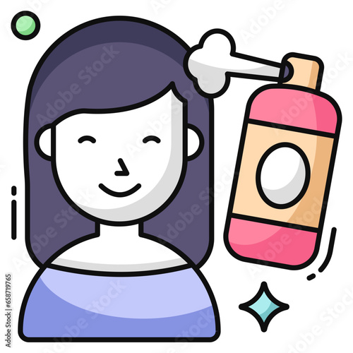 Trendy vector design of hair spray