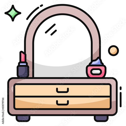 Premium download icon of dressing table