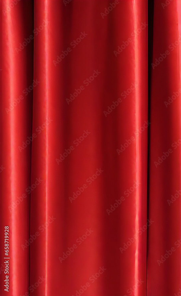 Red silk satin background. Beautiful soft wavy folds on smooth shiny fabric. Anniversary, Christmas, wedding, valentine, event, celebration concept. Red luxury background with copy space for design.