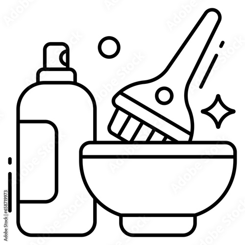 Creative design icon of hair dying kit