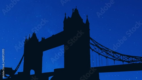 Golden Gate Bridge (San Francisco, California, USA) Giza Pyramids at Egypt at night clear sky full of stars
