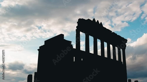 The Temple of Bel syria cloudy sky in a sunny day