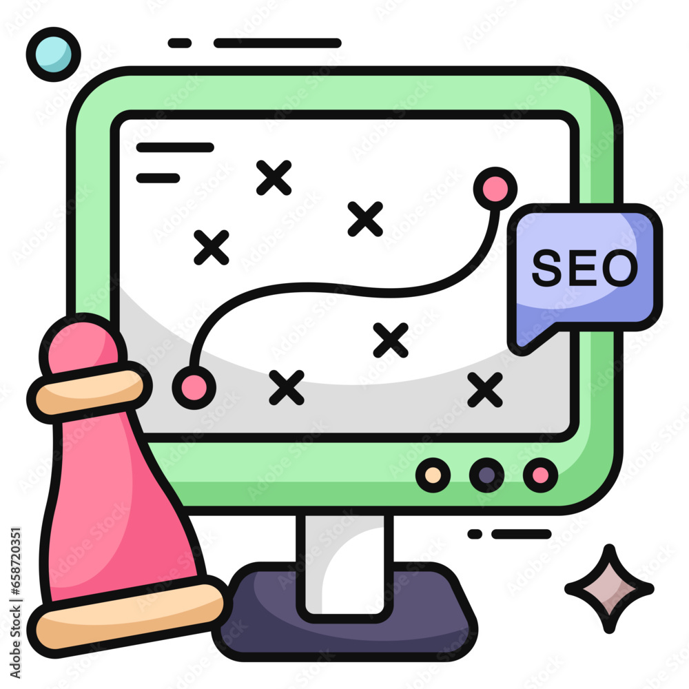 Conceptual flat design icon of digital strategy Conceptual flat design icon of digital strategy