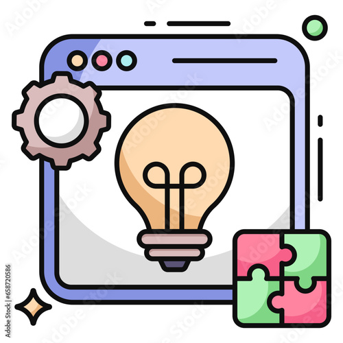 A flat design icon of idea generation