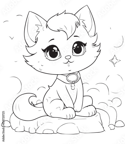 Meow Cats Coloring page for Kids