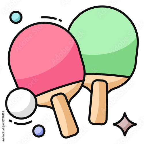 A perfect design icon of table tennis 