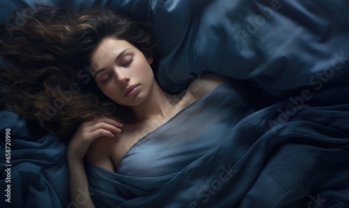 A sleeping woman in bed