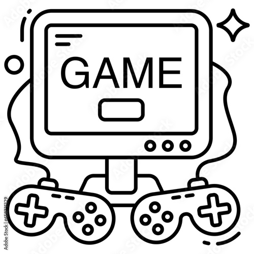 A flat design, icon of computer game