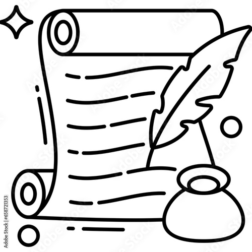 Quill writing concept icon 