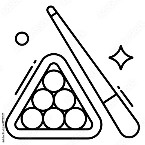 A trendy vector design of billiard cue