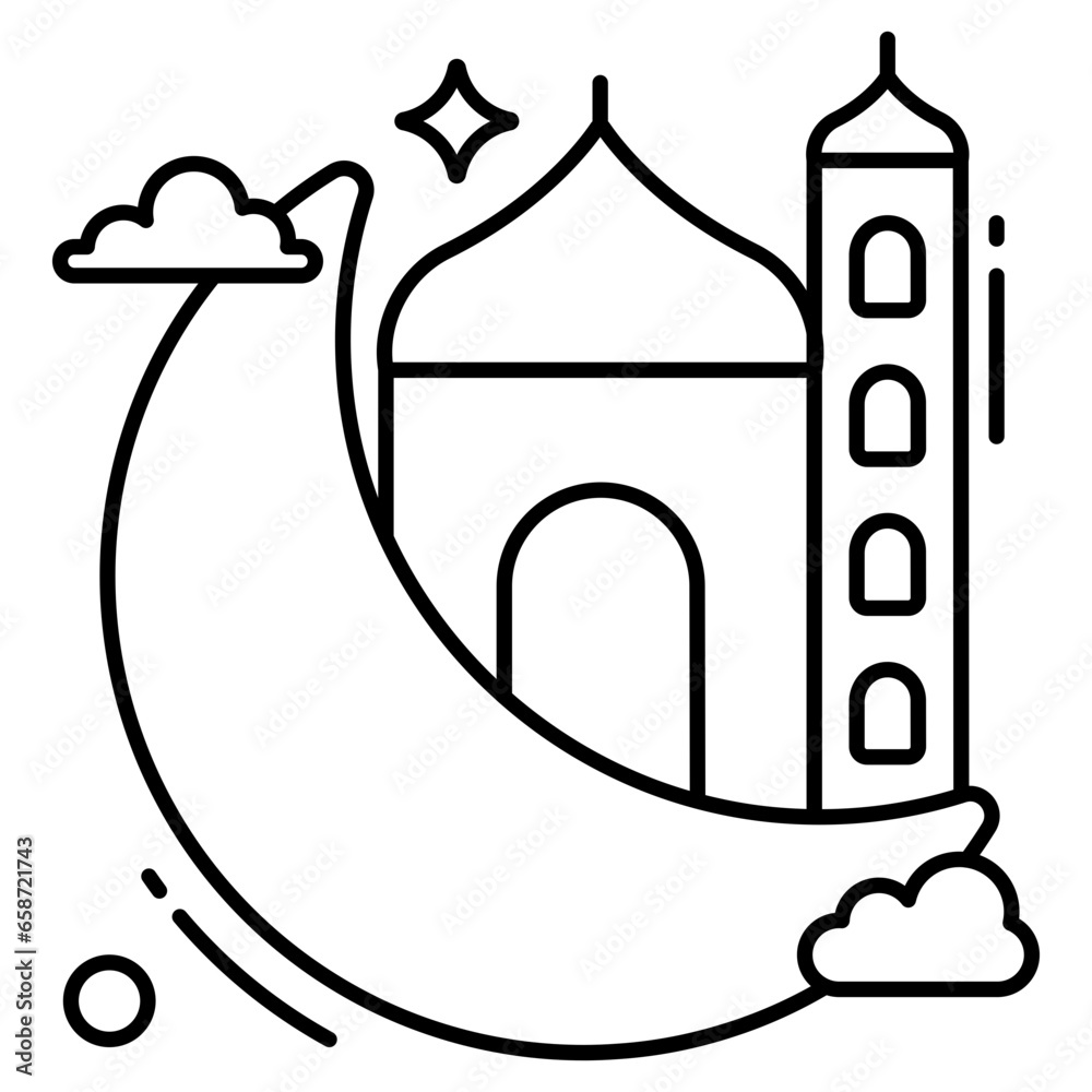 Perfect design icon of Ramadan moon Perfect design icon of Ramadan moon