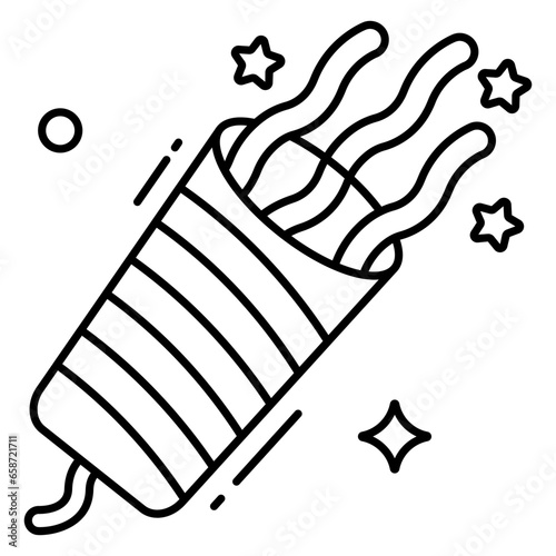 A flat design icon of popper