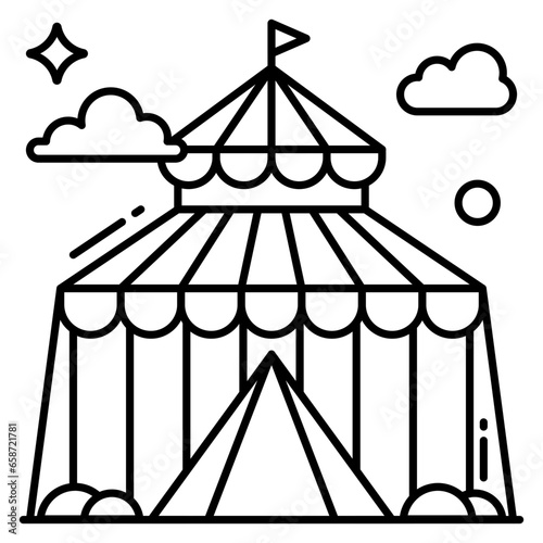 Modern design icon of circus tent