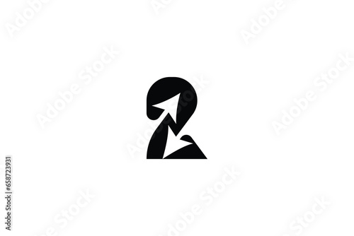 Monogram Letter R Arrow Modern Initial Logo Design ,R linked circle uppercase monogram logo