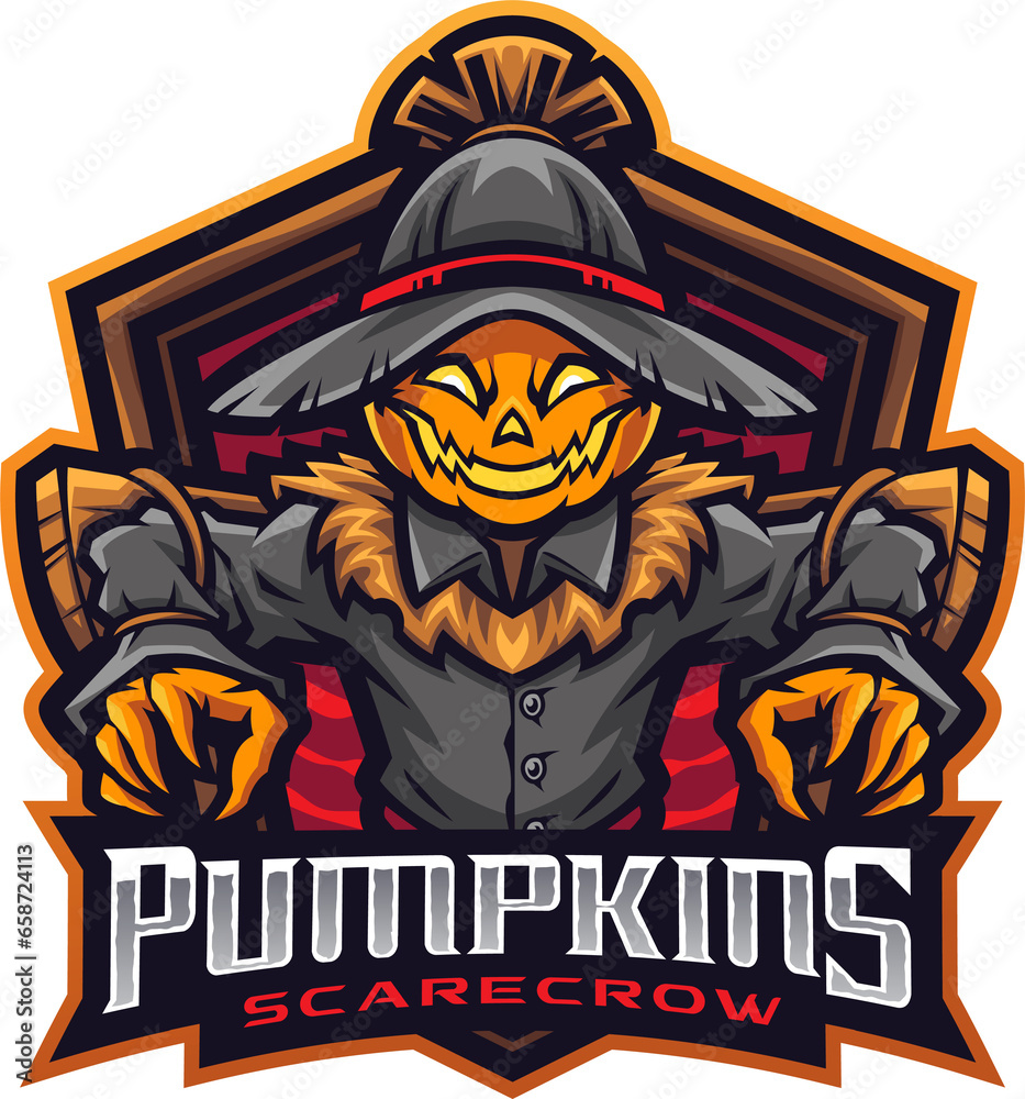 Pumpkins scarecrow esport mascot